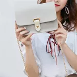 New Elnt L-Match Bags Orean Version Mini Bag Sml Solid Cr Chain Hi Quity Square Bag