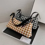 Ladies Vintage Plaid Pattern Underarm Bag Women Oulder Bags Won Muter Hobo Fe Handbags
