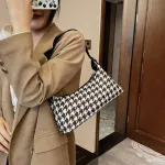 Ladies Vintage Plaid Pattern Underarm Bag Women Oulder Bags Won Muter Hobo Fe Handbags
