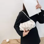 Ladies Party Wristlet Underarm Bag Cloud Pleated Handbag Pu Leather Tote Youth Ladies Versa Bag