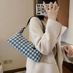 Ladies Vintage Plaid Pattern Underarm Bag Women Oulder Bags Won Muter Hobo Fe Handbags