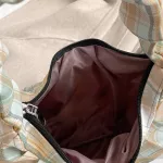 New Vintage Nylon Women Underarm Oulder Bags Plaid Pattern -Handle Bags Ladies Elnt Pleated Sml Handbag