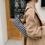 Ladies Vintage Plaid Pattern Underarm Bag Women Oulder Bags Won Muter Hobo Fe Handbags