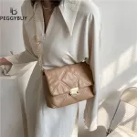 Ins Women Lattice Pattern Crossbody Bag Fe Flap Oulder Bags Chain Bag Soft Pu Leather Handbag Loc Ses