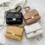 Ins Women Lattice Pattern Crossbody Bag Fe Flap Oulder Bags Chain Bag Soft Pu Leather Handbag Loc Ses