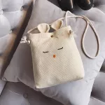 Side shoulder bag with canvas bag, sack, cute shoulder bag, cartoon pattern, fashion bag