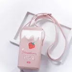 Cartoon Printing Fruit Milk Banana Strawberry Women Shoulder Bags Mini Wallet Bags Small Pu Leather Female Crossbody Bags T2G