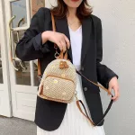 CASUAL STRAW WOMEN BACKPACKS WICKER WOVEN TRAVEL BAG Summer Beach Rattan Purses Mini Bohemian Straw Backpack FeMale SAC 2020