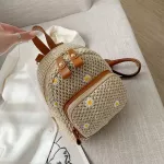 CASUAL STRAW WOMEN BACKPACKS WICKER WOVEN TRAVEL BAG Summer Beach Rattan Purses Mini Bohemian Straw Backpack FeMale SAC 2020