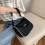 Casual Clutch Bags For Women Retro Nylon Handbag Small Hand Purse Fashion Mini Shoulder Bag Female Vintage Armpit Bag Waterproof