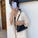 Casual Solid Alligator Pattten PU Leather Women Handbag Totes Female Small Zipper Shoulder Bags Popular Simple Female Daily Bag