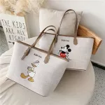 Cartoon white  handbag Women's canvas bag Donald Duck  Mickey  large-capacity handbag women bag shoulder bag shopping bag