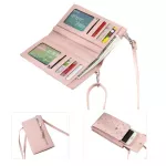 Cell Phone Wallet Big Card Holders Women Floral Print Mini Faux Leather Crossbody Shoulder Bag Card Purse Messenger Straps Bag