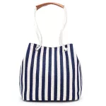 Casual Stripe Pattern Women's Handbag Bucket Canvas Top-Handle Drawstring Female Beach Shopping Bag 2018 Hot