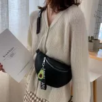 Chain Banana Waist Bag New Brand Belt Bag Women Waist Pack Pu Leather Chest Shoulder Bag Zipper Bolsas De Mujer T1P