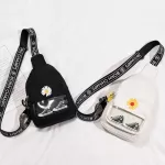 Casual waist bag ladies black waist bag women messenger bag fashion embroidered waist bag girl mobile phone bag cool