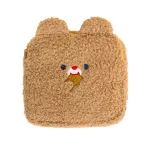 Cartoon Plush Sanitary Pads Organizer Bag Embroidery Fur Napkin Pouch Cosmetic Brush Storage Bag Money Purse Women Clutch Bags