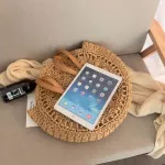 Casual Rattan Women Shoulder Bags Circle Straw Handbags Big Capacity Handmae Summer Totes Lady Round Boho Beach Treval Sac j4s