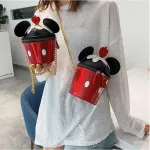 Cartoon Mickey Bag 2020 Fashion New Handbag High Quality Pu Leather Shiny Mini Cute Ear Bucket Bag Shoulder Messenger Bags