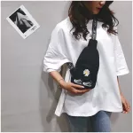 Casual waist bag ladies black waist bag women messenger bag fashion embroidered waist bag girl mobile phone bag cool