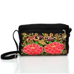 Casual New Women Chinese Style Crossbody Bag Ethnic Embroidered Shoulder Bags Lady Canvas Mobile Phone Small Coins Purse Bags