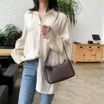 Casual Women PU Leather Shoulder Bag Female Pure Color Messenger Shoulder Handbags 2020 Ladies Fashion Handbag Subaxillary Bag