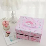 Cartoon Hello Kitty My Melody Cinnamoroll Little Twin Star Cosmetic Box Bag Makeup Case Sundris Storage Case Drawers Organizer