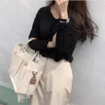 Casual Canvas Large Handbags Large-capacity Leisure bag multi-pocket practical Designer Student Pockets Tote messenger bag