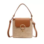 casual rattan buckets bag wicker woven women handbag travel straw bags lady shoulder crossbody bag summer beach small purse 2020