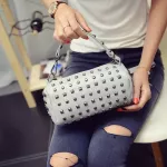 Chain shoulder bag for women 2020 small handbag purse with rivets female tassel crossbody bags mini clutch Red Black Bucket Bag