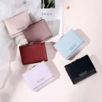 Cauusal Short Fold Pruse for Women's Wallet Small Card Holders Coin Pruale Pu Leather Six Color Design Gift to Lady