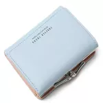 Cauusal Short Fold Pruse for Women's Wallet Small Card Holders Coin Pruale Pu Leather Six Color Design Gift to Lady
