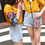 cartoon flower Bolso kiple SPORTS Universal Wallet Bag Iphone7 PlusPortable Case for iPhone 6s mobile phone Shoulder bag holster