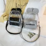 Clear bag Transparent Jelly PVC Backpacks Girls Mini Clear Backpack Fashion Student Casual Rucksack Printing Letter Mochila Bags
