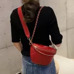 Chain Waist Bag Women Leather Belt Bags Famale Fanny Pack High-Quality Zipper Chest Pack Luxury Brand Banana Bag Phone Pocket
