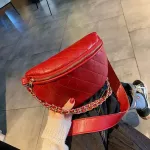 Chain Waist Bag Women Leather Belt Bags Famale Fanny Pack High-Quality Zipper Chest Pack Luxury Brand Banana Bag Phone Pocket