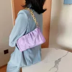 Chain PU Leather Cloud Party Clutch Bag For Women 2020 Lady Shoulder Bags Female Travel Handbags Simple Dumplings  Hand Bag