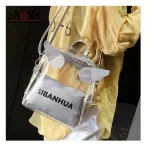 Clear bag Transparent Jelly PVC Backpacks Girls Mini Clear Backpack Fashion Student Casual Rucksack Printing Letter Mochila Bags