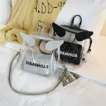 Clear bag Transparent Jelly PVC Backpacks Girls Mini Clear Backpack Fashion Student Casual Rucksack Printing Letter Mochila Bags