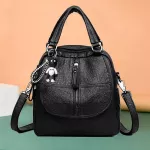 Classic Women's Shoulder Bags Pu Leather Multipurpose Backpacks 2020 Simple Style Zipper Travel Backpack Solid Color Female Bags