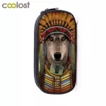 Cool Howling Wolf Print Cosmetic Cases Pencil Bag Teenager Boys Stationary Bag Kids Pencil Box Children School Case Makeup Bags