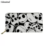 Coloranimal Fashion Women Wallets Zipper Purses The Nightmare Before Christmas Print Luxury Leather Wallet for Ladies Clutch Bag