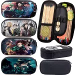 Cool Anime Kimetsu No Yaiba Pencil Case Pen Bag Teens Stationery Bag Kids Pencil Box Students Demon Slayer Pencil Holder Gift