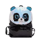 Creative Panda Shoulder Bag Stylish Sequin Mini Backpack Travel Storage Bag for Children Kids Girls Sky-blue