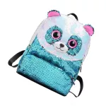 Creative Panda Shoulder Bag Stylish Sequin Mini Backpack Travel Storage Bag for Children Kids Girls Sky-blue