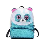 Creative Panda Shoulder Bag Stylish Sequin Mini Backpack Travel Storage Bag for Children Kids Girls Sky-blue