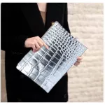 Crocodile Pattern Women Day Clutch Bag Pu Leather Women Clutches Ladies Hand Bags Envelope Bag Luxury Party Party Every Bolsa