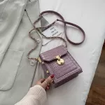 Crocodile Pattern Square Crossbody Bag 2020 New High Quality Leather Women's Designer Handbag Lock Chain Shoulder Messenger Bag