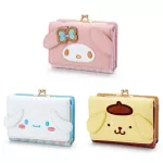 Cute Cartoon My Melody Cinnamoroll Small Wallet Short Ladies Girls Purses PomPomPurin PU Leather Trifold Wallets Women Money Bag