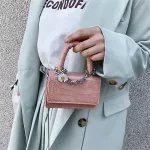 Crocodile pattern Ladies Small Handbags Fashion Daisy Chains Women Mini Crossbody Bags Designer Party Clutch Purse Girls Flap